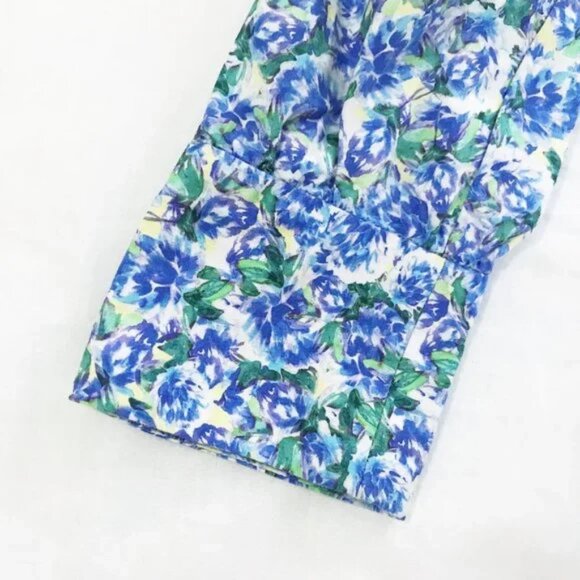 Zara Lightweight Floral Top Blue White XS - Picture 8 of 13